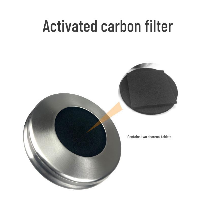 Poubelle de cuisine côtelée en acier inoxydable de 5 L avec couvercle - Recyclage et compostage pour les déchets et les épluchures de fruits