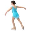 Girls Rhythmic Gymnastics Costume Sparkling Rhinestone Mesh Patchwork Sleeveless Dress with Built-in Briefs for Stage Competition