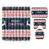 Christmas Shower Curtain Floor Mat Combination Four-Piece Set Bathroom Toilet Carpet Shower Room Mat Foot Mat