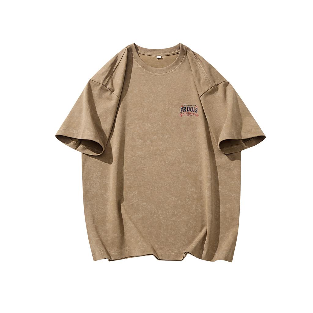 New American Retro Cotton Short-sleeved T-shirt Men's Loose Heavy Printed Half-sleeved Top