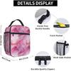Pink Marble Lunch Box for Women Men, Insulated Lunch Box, Reusable Lunch Bag for Office, Work, Picnic, Travel