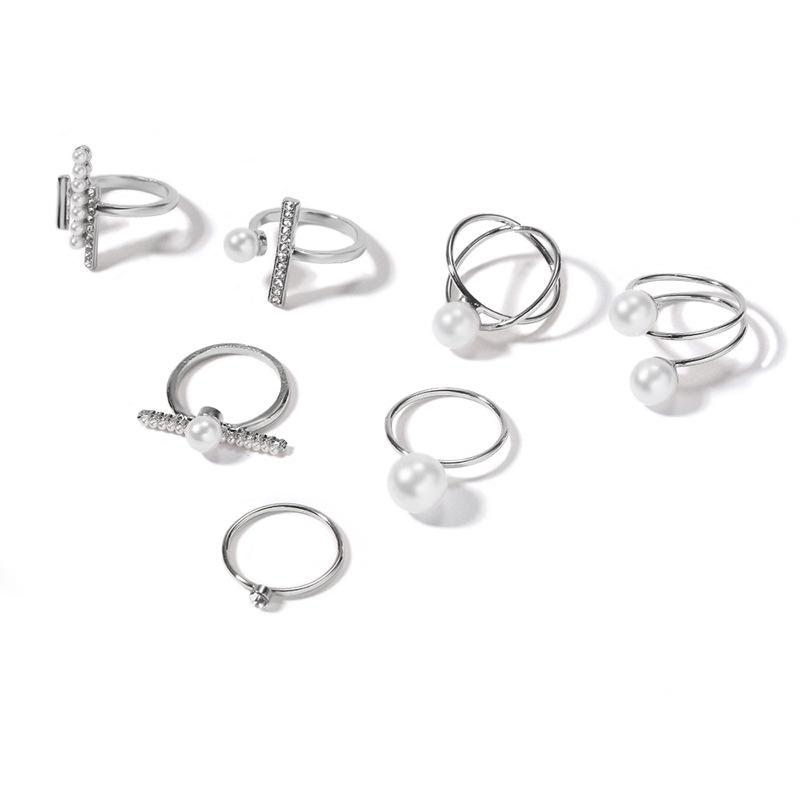 

Бижутерия из сплава женская высококлассная модная простая жемчужная наборное кольцо