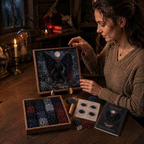 Relaksujące Zajęcia Rękodzielnicze 3D DIY Zestaw do Sztuki Wciskania w Tkaninę, Kreatywny Zestaw Rękodzieła Ręcznie Robionego, Zwierzęta z Lasu Fantasy Warstwowa Dekoracja Ścienna 3D Wciskanie