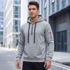 Men's Autumn Winter Solid Color Hoodie Drawstring Long Sleeve Thickened Casual Sports Sweatshirt with Side Zipper