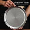 ZISIZ Korean Retro Style 50cm Stainless Steel Divided Serving Plate