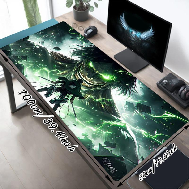 Attack Titan XL Gaming-Mauspad Rutschfeste Gummibasis Genähter Rand Wasserdichte Schreibtischmatte für PC Laptop Gamer Büro Computerzubehör C929142