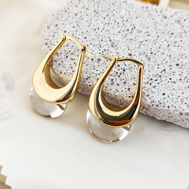 Minimalist Chic Water Drop Smooth Handbag Earrings & Ear Clips for Women: European & American Blogger Style