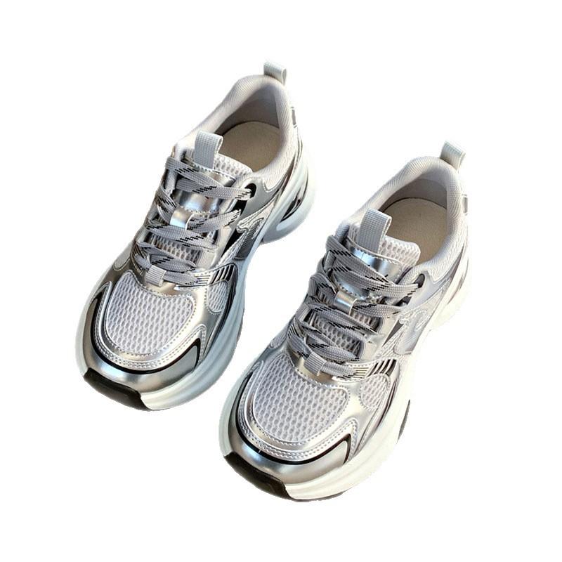 Thick-soled Heightening Silver Women's New Spring and Summer Small Casual Sports Women's Shoes