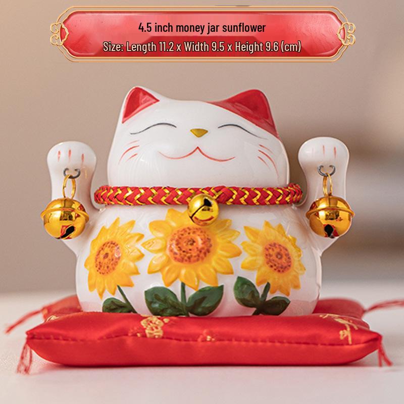 Lucky Cat Ceramic Ornaments - Cute Cartoon Decorations & Creative Gifts