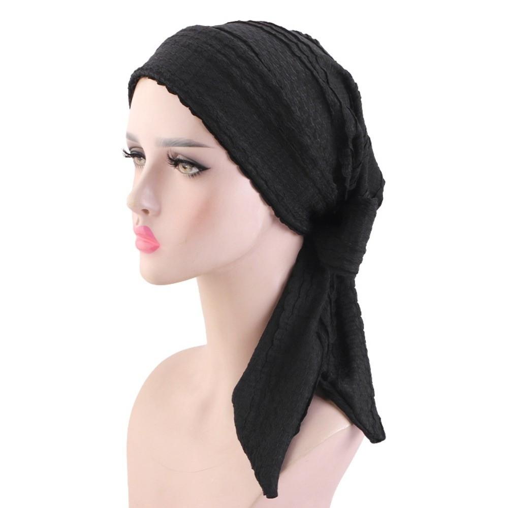 Solid Color Wrap Head Turban Breathable Turban Bonnet Fashion Head Scarf for Female Fashion