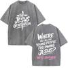 Jesus Christian Bible Verse Print Tshirt Unisex Unisex Fashion Tshirt Shortsleeved Loose Casual Cotton Vintage Washed T Shirts