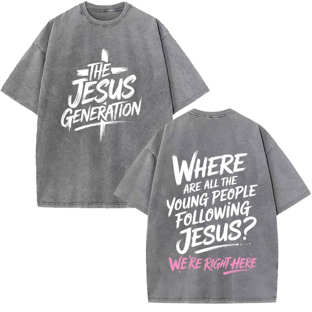 Jesus Christian Bible Verse Print Tshirt Unisex Unisex Fashion Tshirt Shortsleeved Loose Casual Cotton Vintage Washed T Shirts