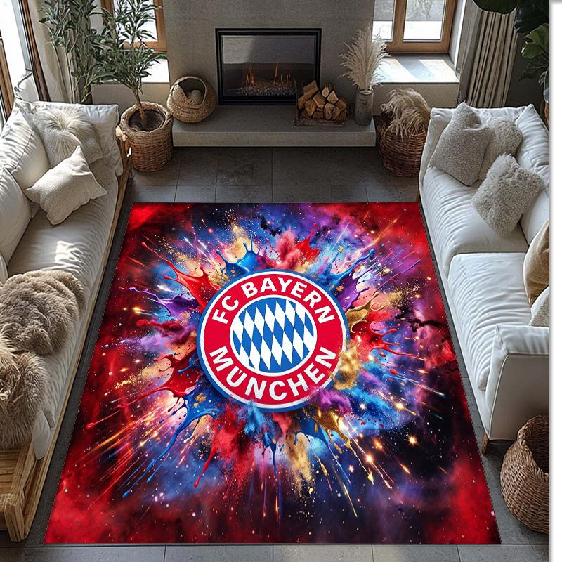 Bayern Munich Printed Flannel Area Rug Non Slip Soft Polyester Floor Carpet Indoor Decor Mat for Bedroom Living Room Sofa Game Room Home Decoration