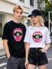 Unisex T-shirt Cool Mouth UFO Print Casual Soft Top Daily Streetwear