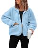 Damen Fleecejacke, Herbst Winter Lässiger Sweatshirt Mantel, Sportliche Lockere Warme Oberbekleidung