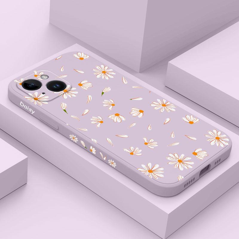 Daisies Fly Phone Case For iPhone 17 17 Air 16 15 14 13 12 11 Plus Pro Max Min Liquid Silicone Cover