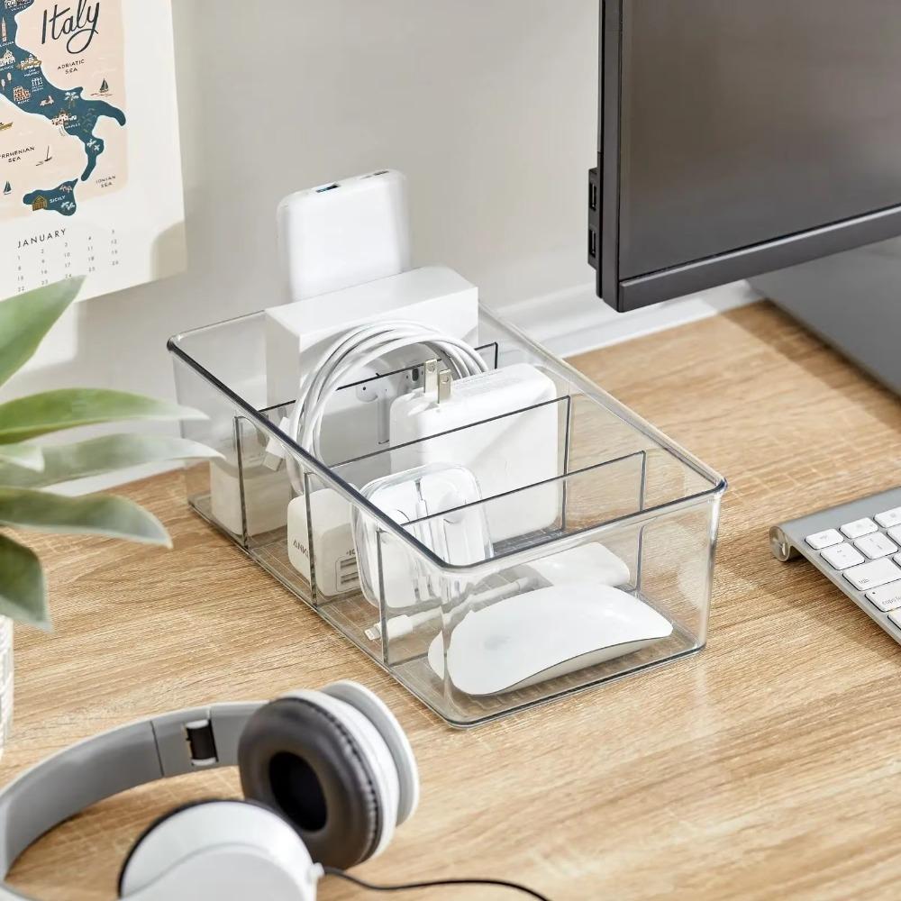 Removable Dividers Fridge Storage Box 4 Grids Fridge Organizer Cabinet  Kitchen Organizer