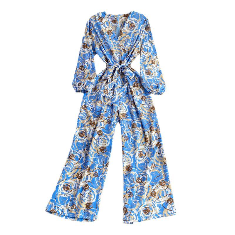 K-style Fashion V Neck High Waist Slim Looking Gingham Jumpsuit