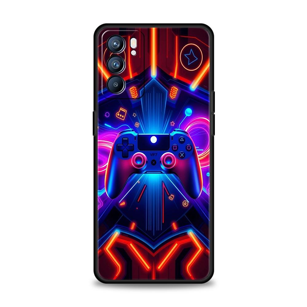 Game Controller Graphic Phone Case For Oppo A17 A31 A54 A57 A78 A79 A98 Find X5 X6 Reno 6 7 8 10 11 12 13 F Pro Soft TPU Cover