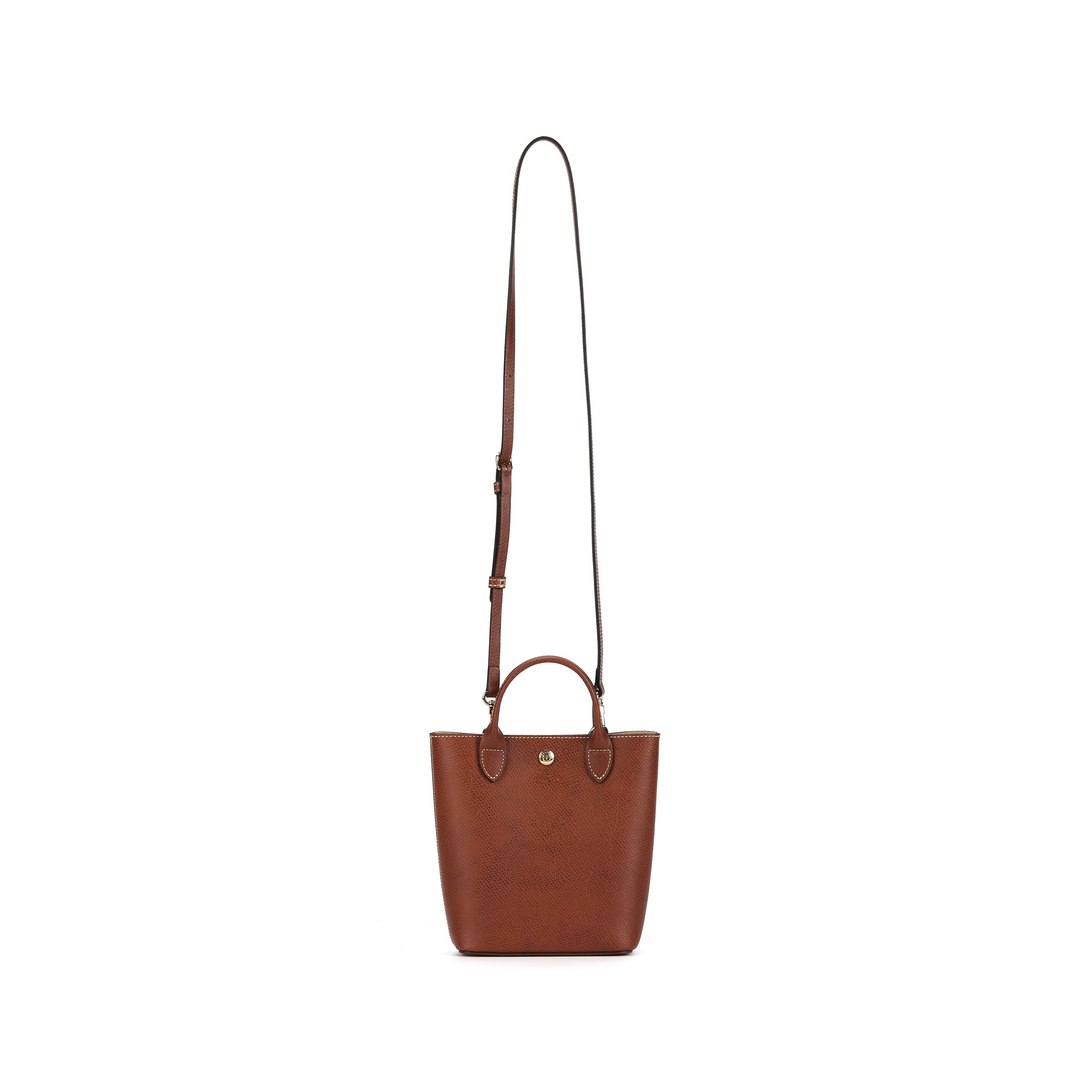 

Longchamp Mini Tote Bag With Gold Metal Accents In Brown Leather Women Tote Bags 10269HYZ035 Basic Set (Bag+Dust Bag)