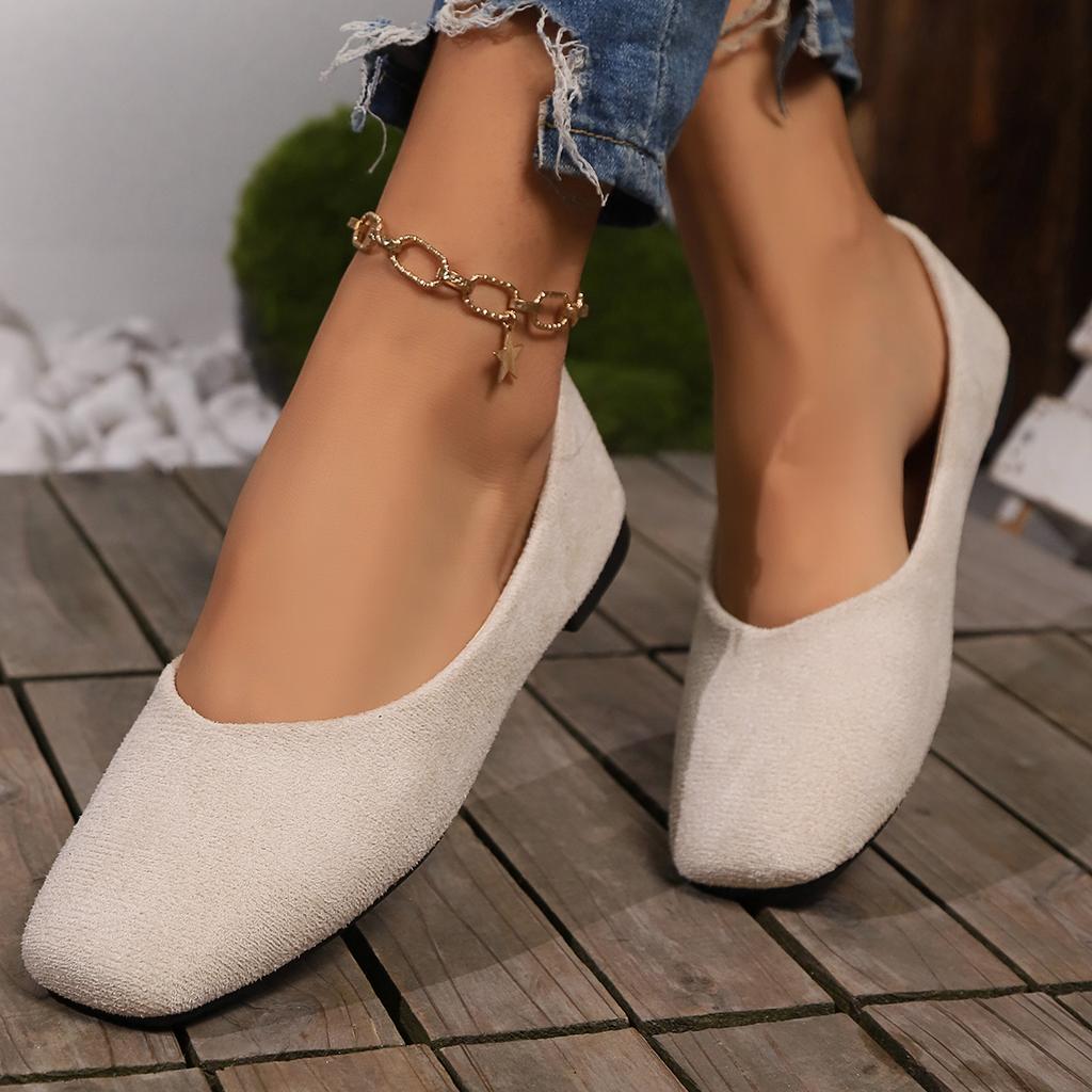 Plus Size 36-43 Women Flats Slip On Flat Shoes Candy Color Woman Boat Shoes Black Loafers Faux Suede Ladies Ballet Flats Shoes