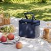 Oxford Fabric Zippered Lunch Tote Bag with Handle Insulated Leakproof Cooler Bag for Work School Picnic Travel