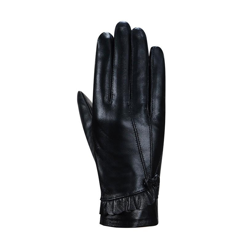 Womens Genuine Leather Gloves Winter Warm Fleece Lined Touchscreen Driving Cycling Fashion Sheepskin