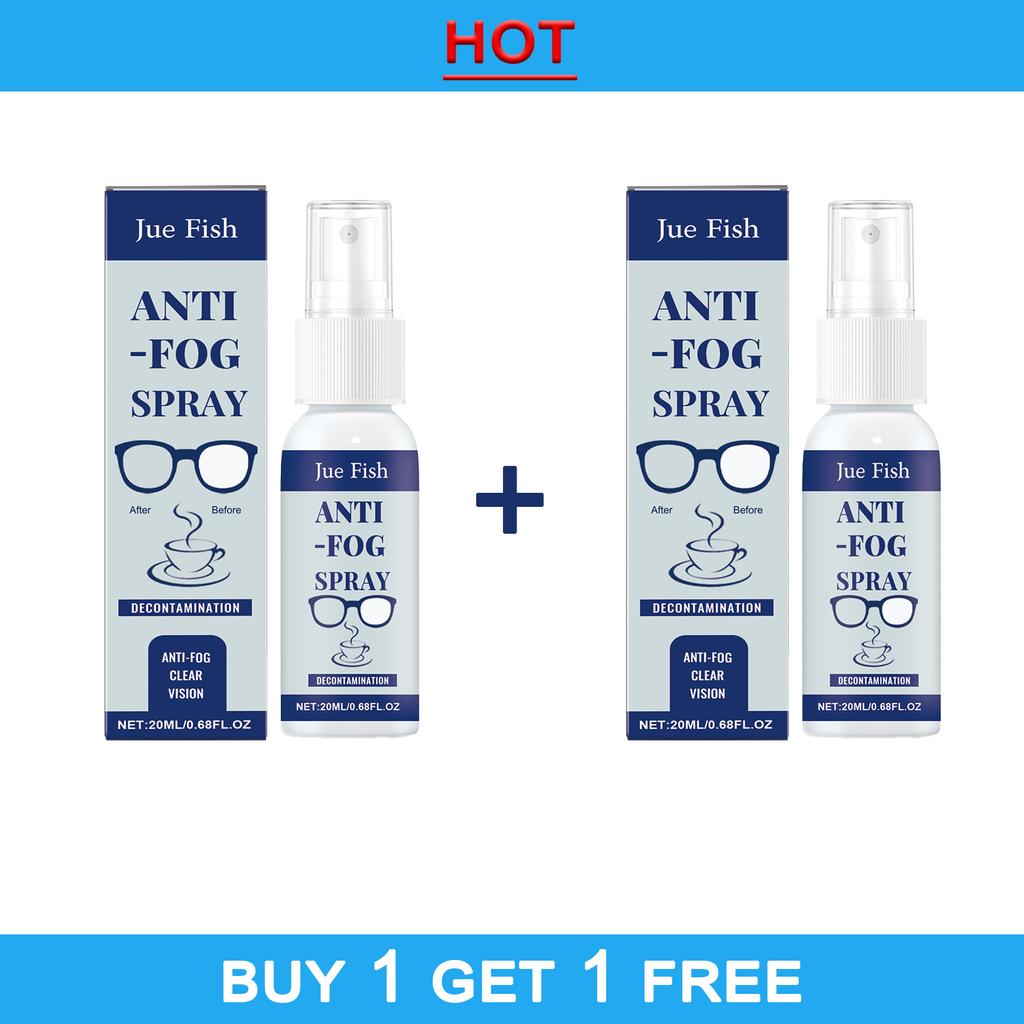 Jue Fish Multi-Function Spray Glasses Anti Fogging Cleaning Lenses Clear Vision Waterproof Portable Defogger 20ml