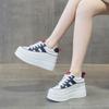 Women Casual Leather Borad Shoes 2025 Spring Autumn Lace-up Platform Increased Vulcanized Shoes Outdoor Female Non Slip Sneakers