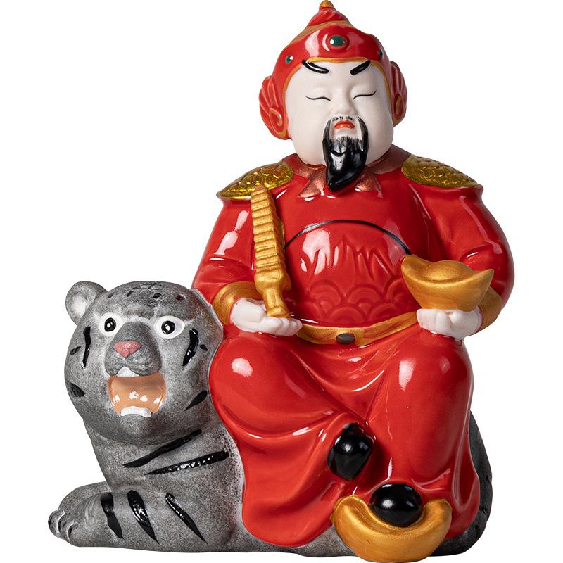 Ceramic Five Road God of Wealth, Living Room, Home Decorations, Wu of Wealth, Zhao Gongming, Guan Gong Office Decoration, Gifts
