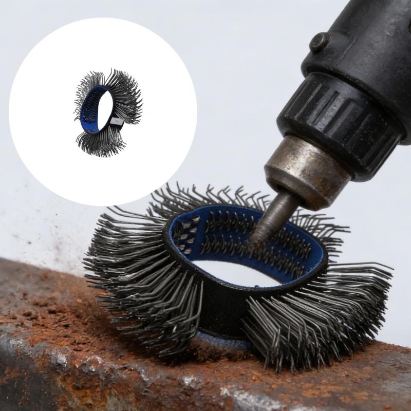 High Performances Air Powered Rotary Wire Wheel Brush For Rusts Paint Removal Metal Surfaces Cleaning 103mm Diameter