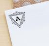 Printtoo R-40 Swirl Border Triangle A Alphabet Monogram Initial Self Inking Rubber Stamp Office