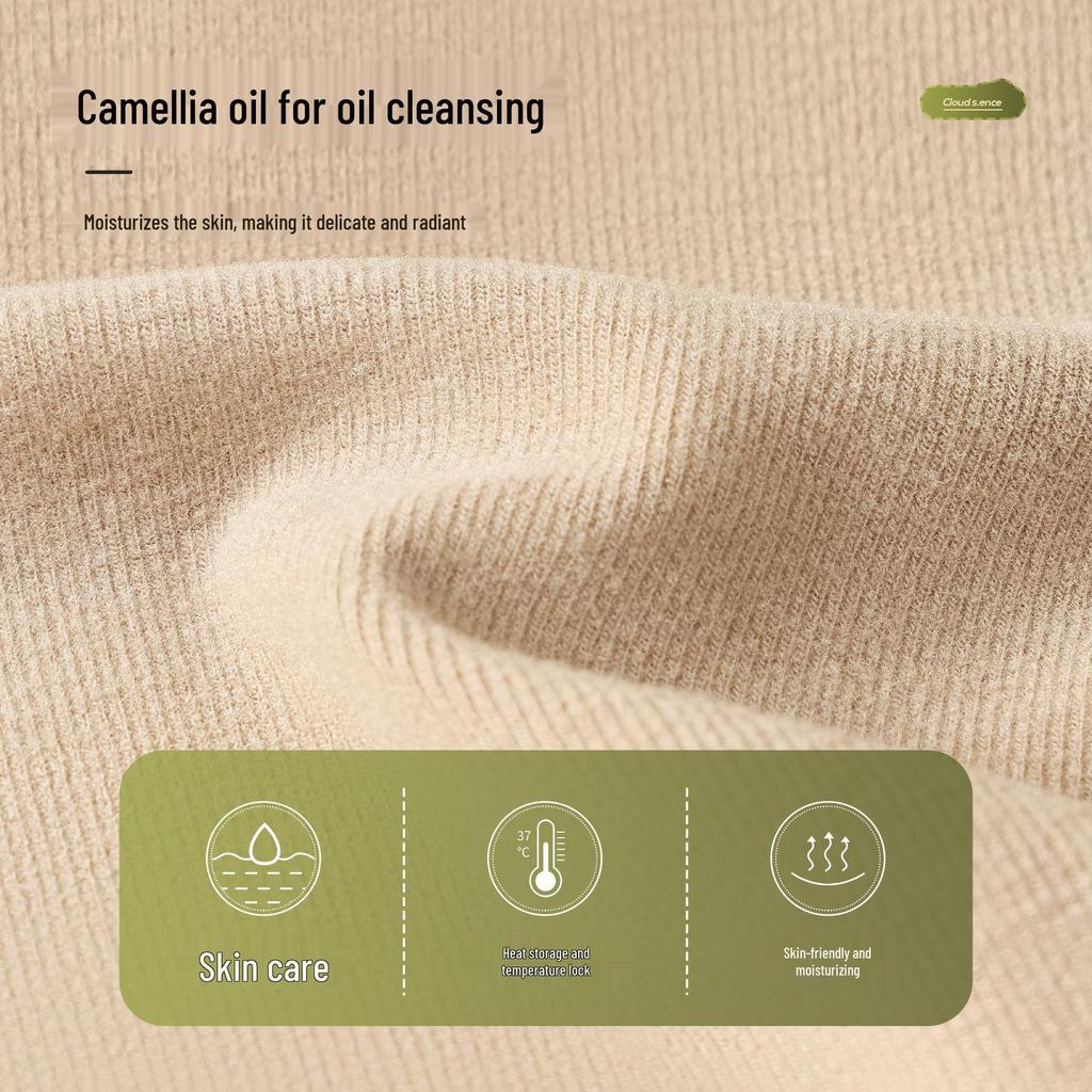 Seamless Skin-Friendly Women's Vest with Fleece Lining, Built-in Bra, and Camellia Oil Moisturizing Base Layer.