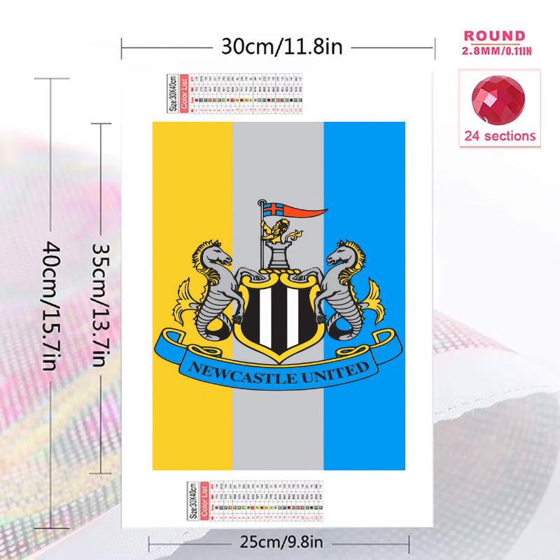 NUFC logo 100% Round Full Drill 5D DIY Diamond Painting Embroidery Cross Stitch Rhinestone Décor