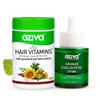 OZiva Hair Vitamin 60 Caps + 30ml Serum Control Hair Fall & Support Hair Growth