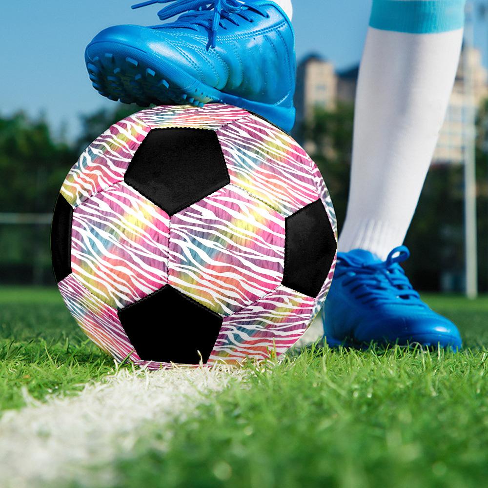 1pc Rainbow Zebra Stripes Size 5 Match Football, Training Soccer Ball, High-Elasticity and Soft, Anti-Slip and Wear-Resistant Material, Thickened and Size 5