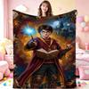Harry Potter Magical Adventures Flannel Printed Blanket Thick Warm Throw Blanket For Living Room Gaming Room Home Party Decor Holiday Gift