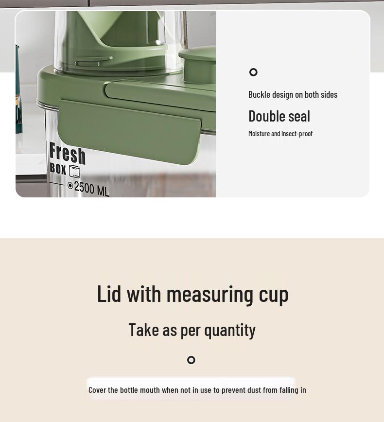 Großer, insektenfester Küchenaufbewahrungsbehälter für Getreide und Mehl