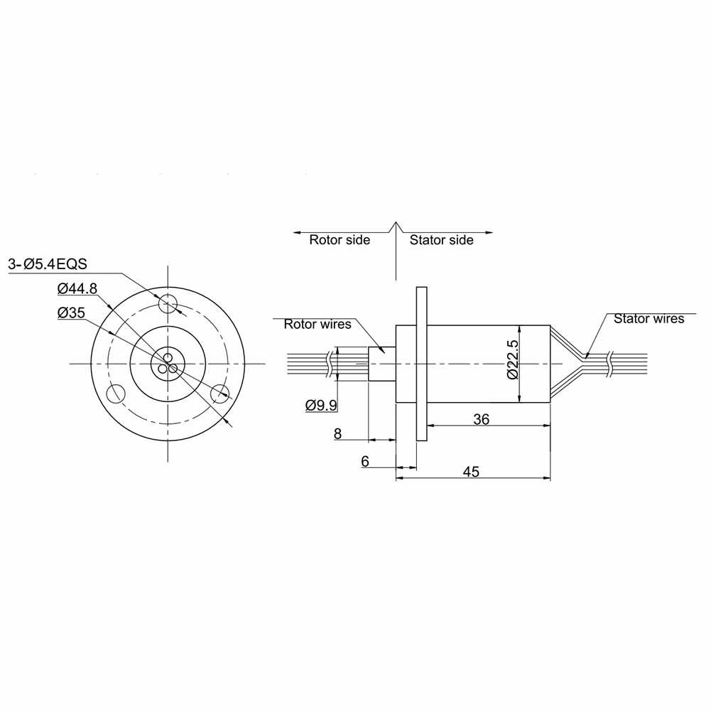 2-Wires 30A Electrical Slip Ring Collector Ring Wind Turbine Generator Slip Ring