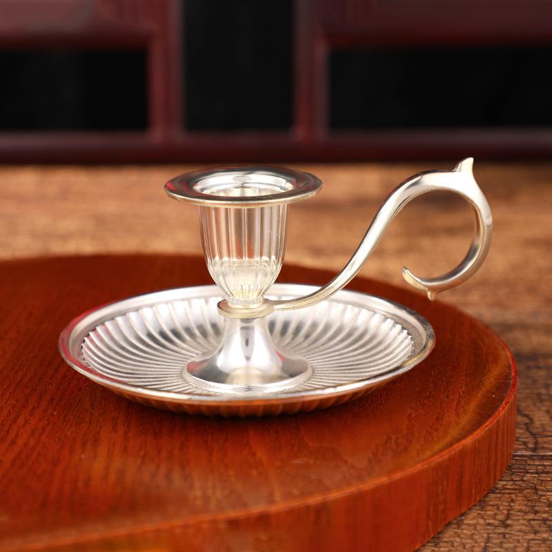 

European Style Handheld Candlestick Holder Vintage Table Candle Stick Holder for Party Wedding Christmas Table Home Decor 1Pc серебряный