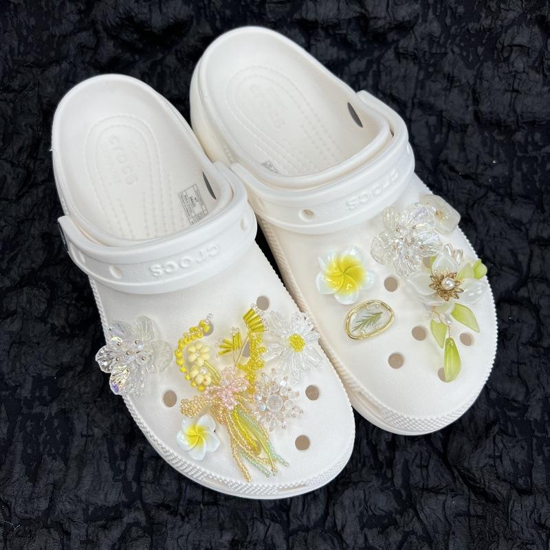 Rural Style, Hand Woven, Wheat Ear Flower Shoe Flower, Hole Shoe Buckle, Flower Shoe Upper Decoration, Detachable, DIY Shoe Buckle