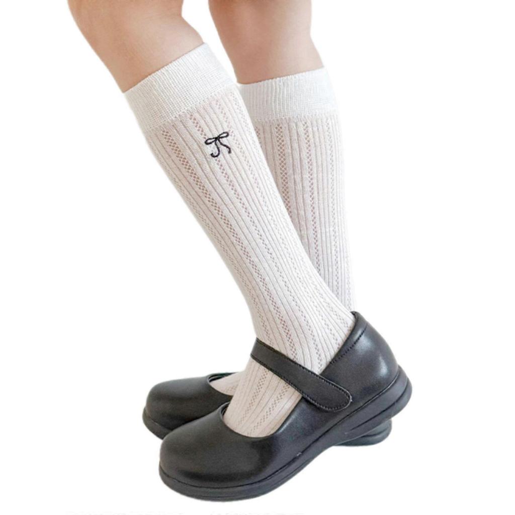 Comfortable Long Tube Socks for Girls Elastic Combed Cotton Stockings Comfortable Daily Wear for School Play