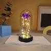 1 Set Light Up Wedding Galaxy Rose Decor Artificial Flowers Led Red Rose Valentine'S Day Gift Rose In Acrylic Cover Stand