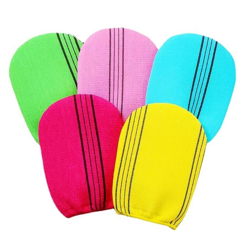 Zufällige Farbe Bade-Peeling-Handschuh für effektives Peeling Weicher Tiefen-Körperreinigungspolierhandschuh für den täglichen Gebrauch unter der Dusche