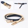 Fashion Ladies Handmade Woven Pu Leather Belt With Pin Buckle For Casual Dress And Office Style
