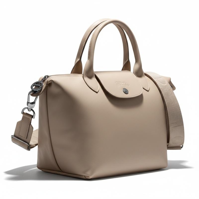 Longchamp Le Pliage Xtra detachable and adjustable shoulder strap cowhide dumpling bag shoulder handbag small size women's ivory white 1512987555