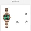 Uhr Elegant Vintage Schlichter Stil Quarz Wasserdicht Armband Armband Strass Steine Zifferblatt Armbanduhr Für Damen Grün