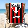 1PC Custom Name Beach Towel Sao Paulo Team Spirit Beach Towel, Suitable for Camping, Travel, Beach Accessories, Super Absorbent, Family Gift