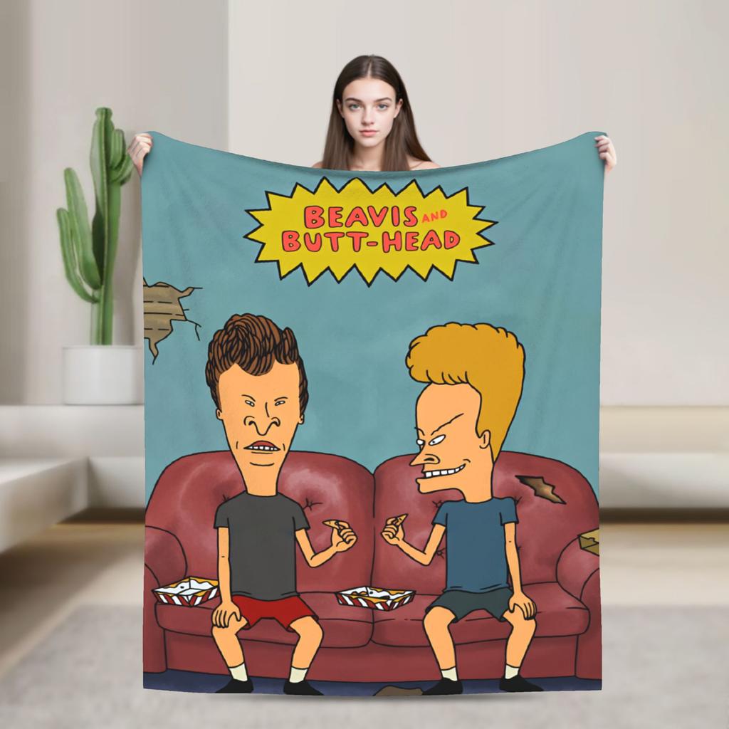 Beavis and Butt Head  Flannel Blankets  Warm Soft Throw Blanket for Outdoor Camping Fluffy Bedspread Sofa Bed Cover