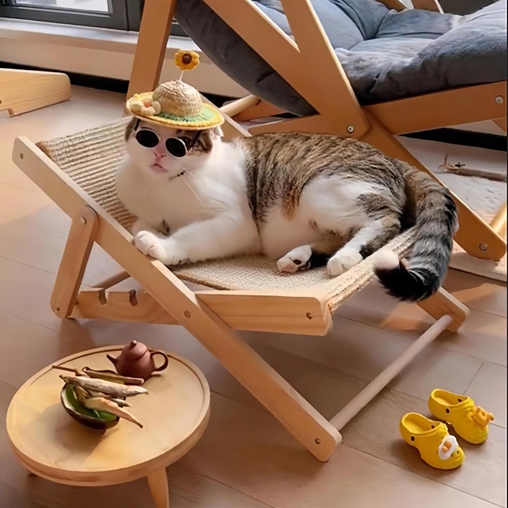Cat Recliner Bed Portable Sisal Wear-resistant and Comfortable Cat Scratching Board Climbing Frame Pet Entertainment Sofa